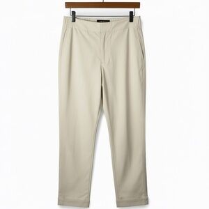 Isaac Mizrahi Cream Ankle Pants Stretch Snap Hem Classic Fit 10